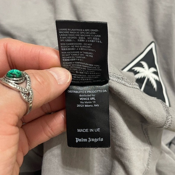 EUC Men’s Size Small Palm Angels Palms & Flames Logo Long-sleeve T-shirt In Grey - Picture 13 of 13